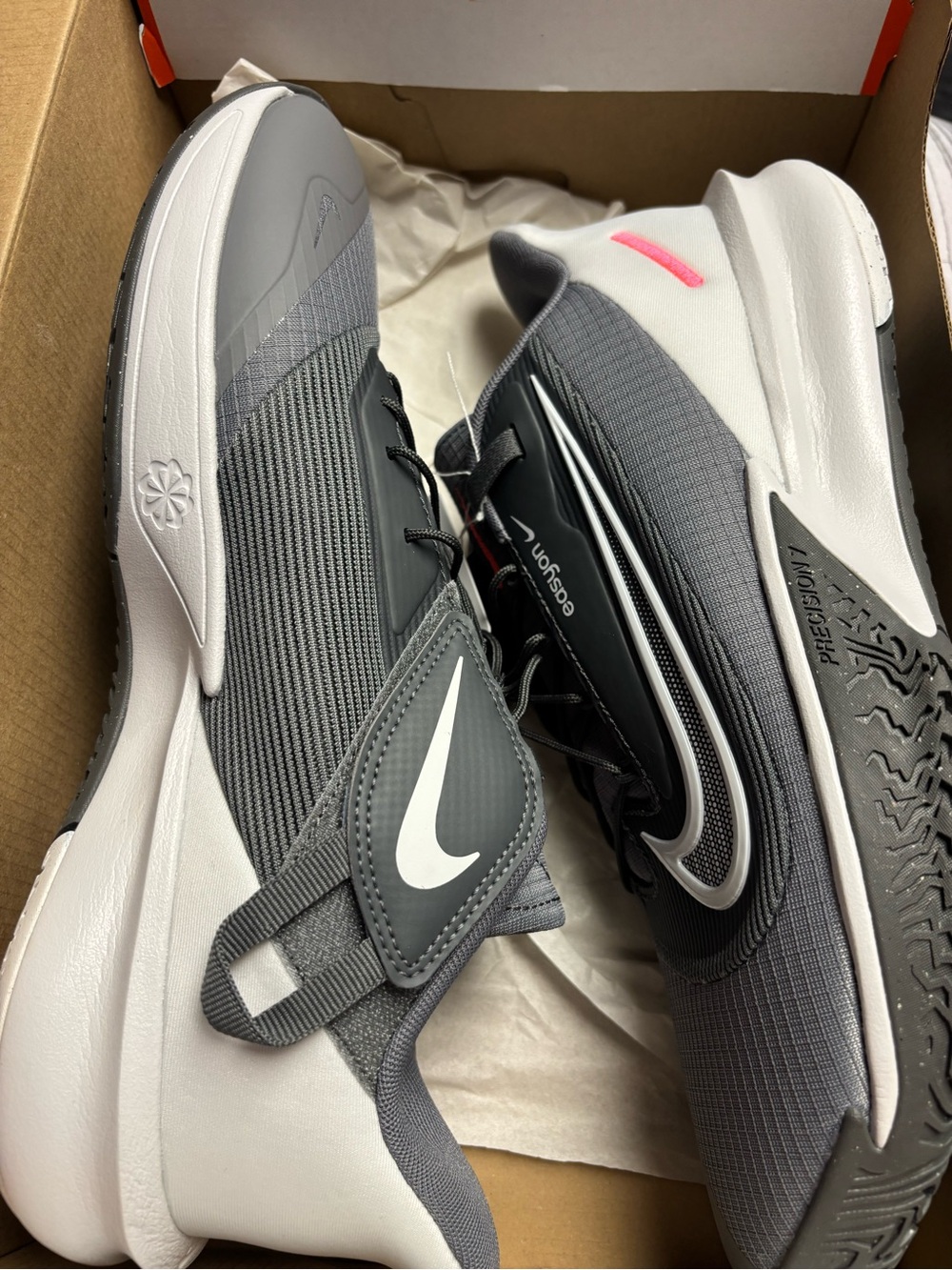 Nike Easton precision VII Men’s Gray and Black EasyOn athletic shoes